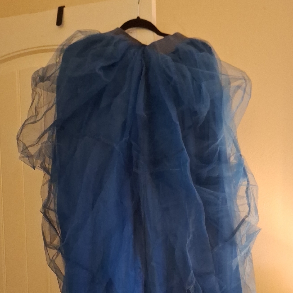 Blue Tulle Full-Length Skirt or Dress Overlay